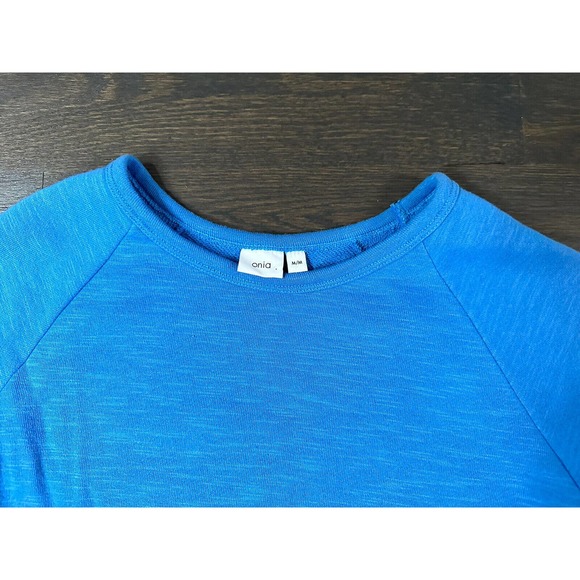 ONIA Dave Cotton Blend Raglan Sweatshirt in Parisian Blue ~ M - Picture 3 of 4